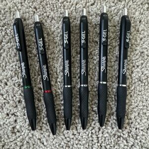 Sharpie S-Gel 0.7mm Black Gel Pens - Set of 6